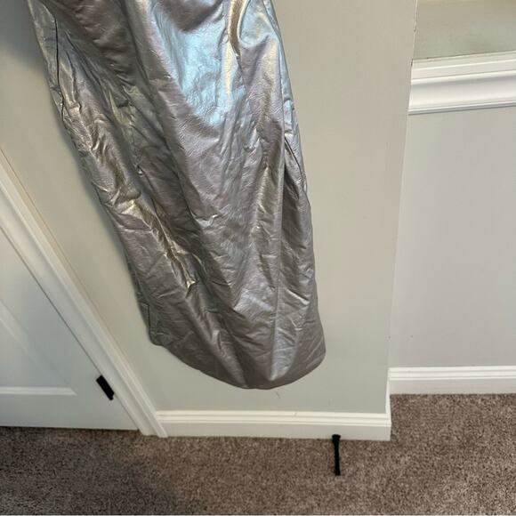 Revolve h:ours Silver Strapless Knee Length Mini Dress XL - Picture 8 of 13